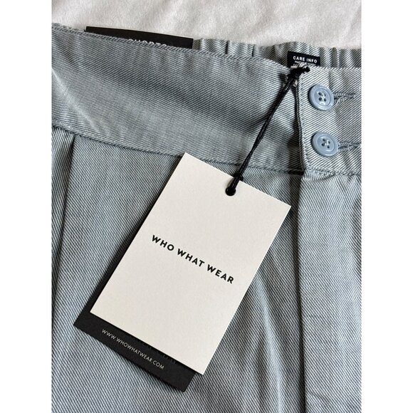 Who What Wear Chambray Twill Shorts 22W Blue Elastic Waist Ruffle Hem Cotton New - Picture 3 of 6